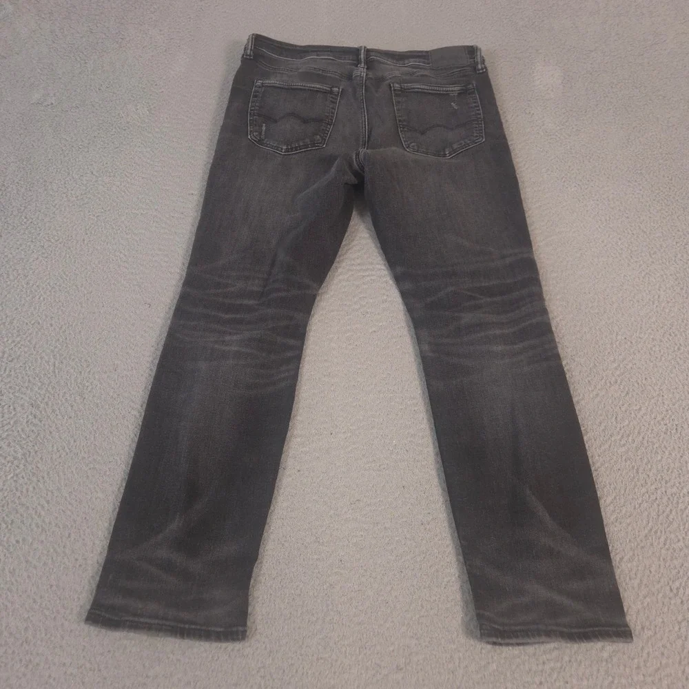 American Eagle Jeans Mens 33x30 Black Athletic Fit Airflex Distressed Denim